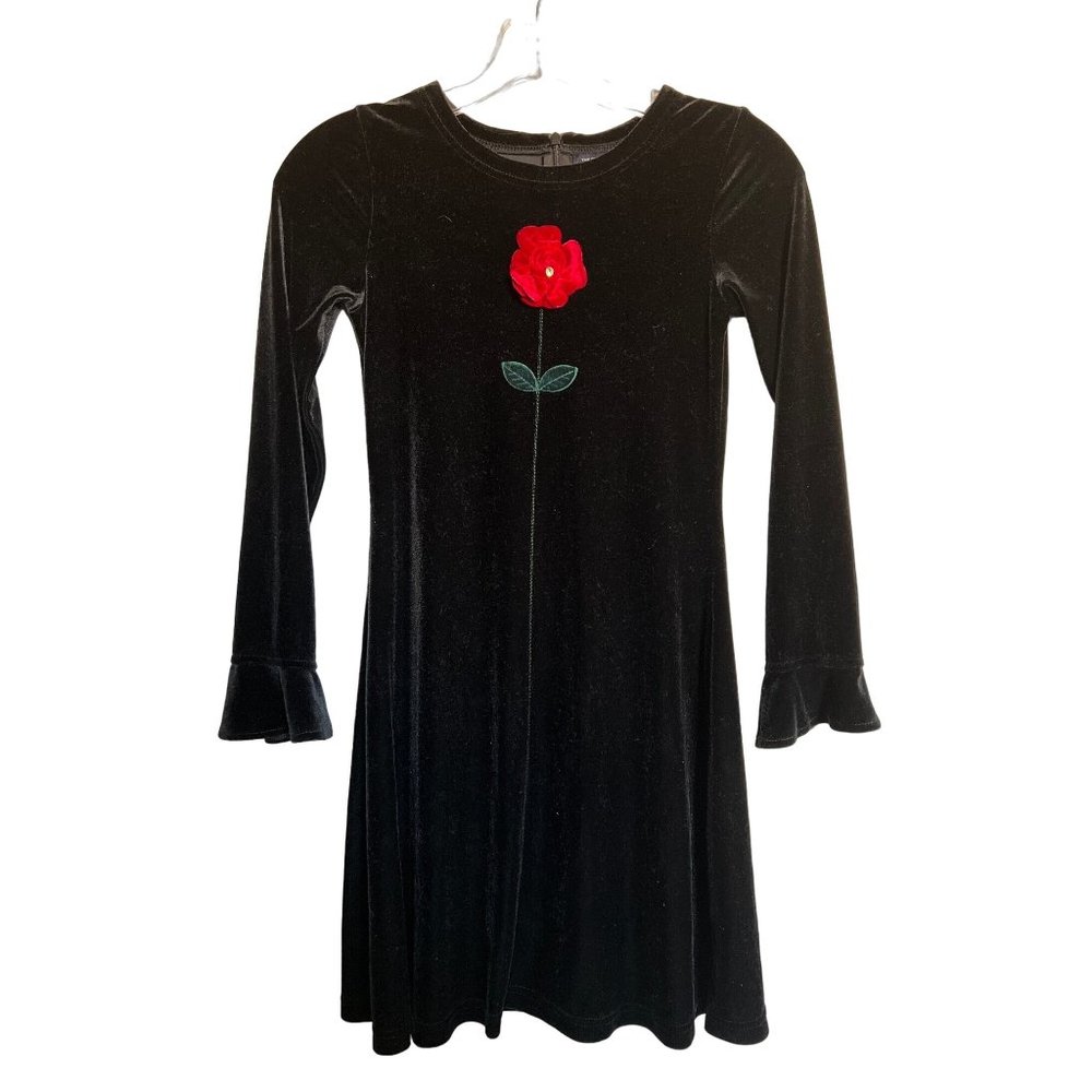Girls Dressy Dress 5 TCP Childrens Place Black Velvet Holiday Wedding Occasion